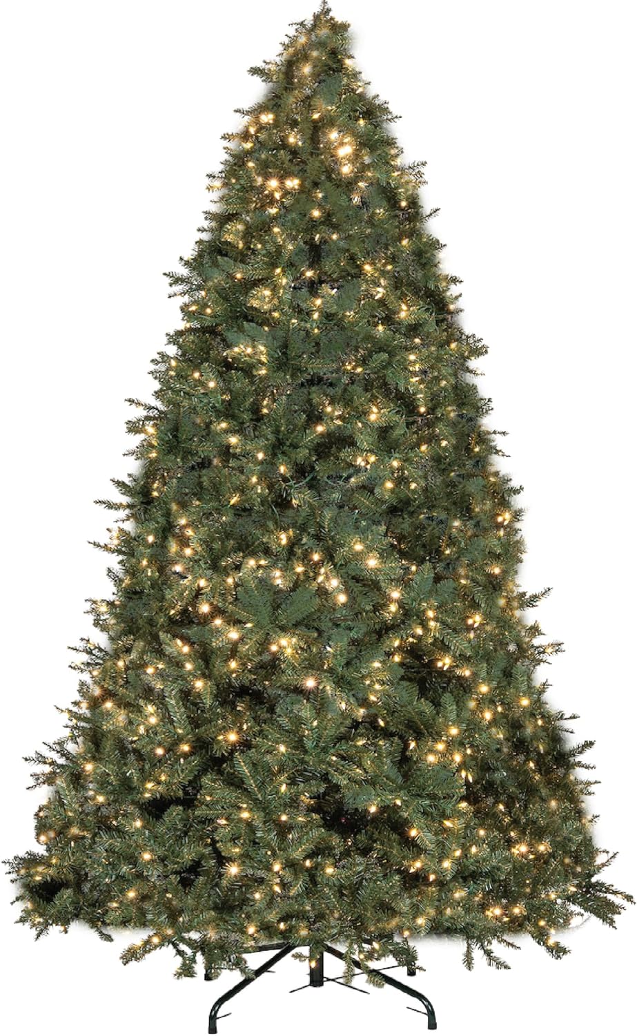Christmas Tree 10 ft- Pre-Lit White and Multi-Color Premium LED Lights - Artificial Full Christmas Tree Includes Stand, Remote, and Free Bag